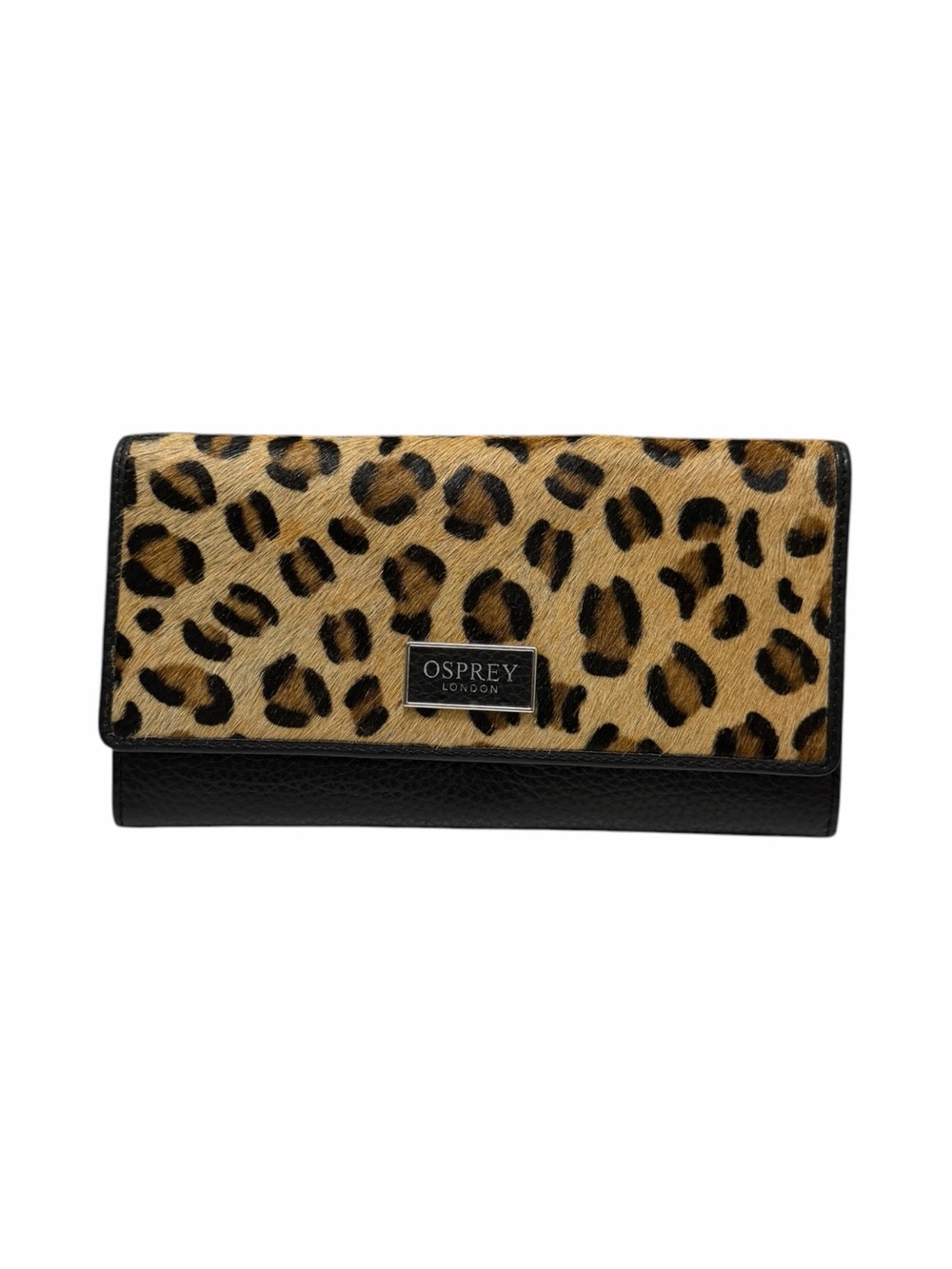 Osprey Black/Tan Calf Hair Animal Print Leather Wallet